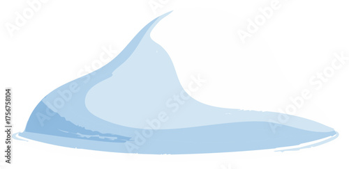 Stylized smooth blue liquid wave abstract shape vector graphic illustration