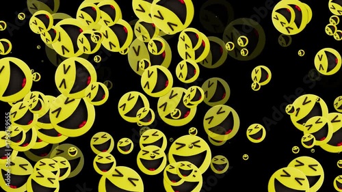 Vibrant ROFL Emoji Reveal Loop - Keyable Animated Background