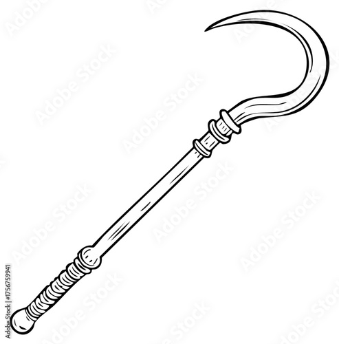 Ancient Egyptian Crook and Flail symbol staff illustration