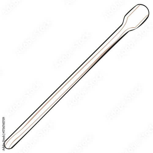 Disposable natural wood stir stick for hot and cold beverages