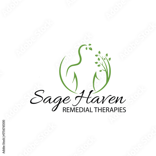 Therapy Logo Woman Vector Illustration, spa Stock Vector - Illustration.