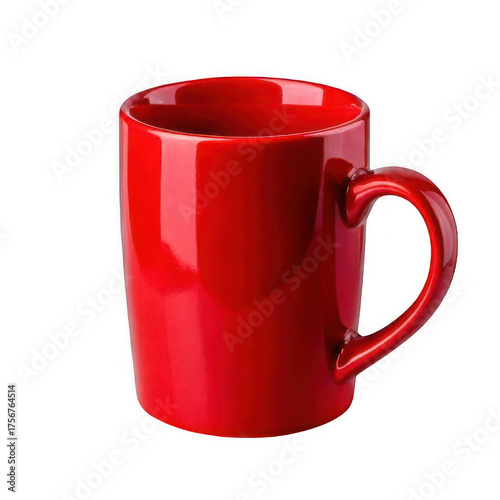  3d Red mug isolated on transparent background - Copy.