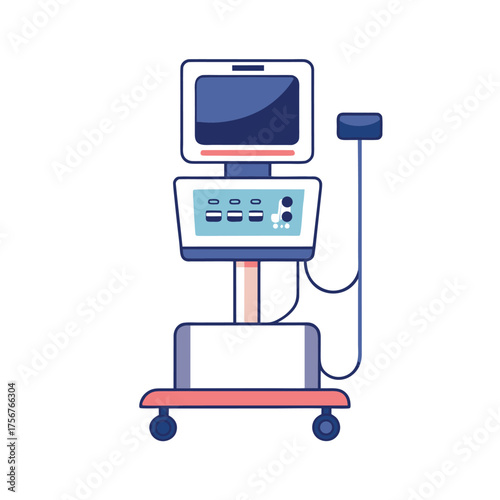 Medical Ventilator Machine on White Background medical equipment hospital machine
