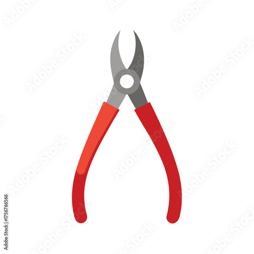 Red Handled Pliers Tool on White Background forceps illustration