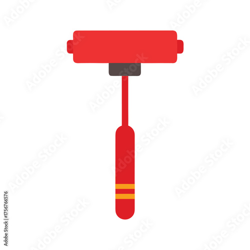 Red Paint Roller Tool on White Background painting tool home improvement