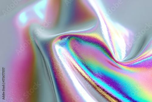 Aesthetic holographic gradient wallpaper with glossy reflections