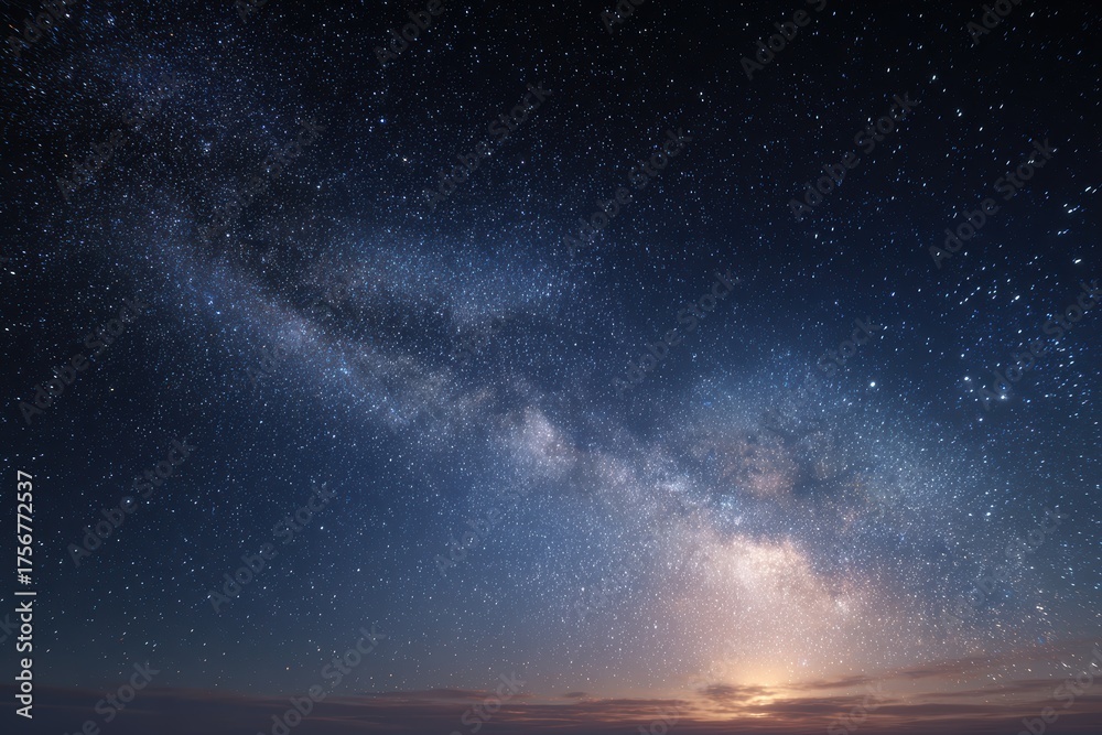 Fototapeta premium Starry night sky revealing the milky way, perfect for stargazing in a remote location away from city lights during late hours