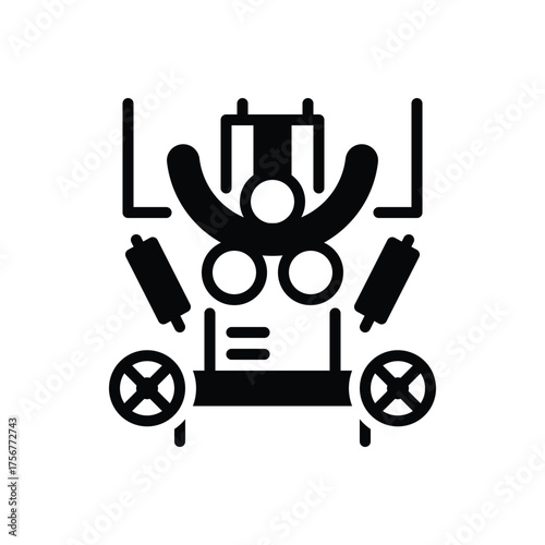 Black solid icon for metalworking