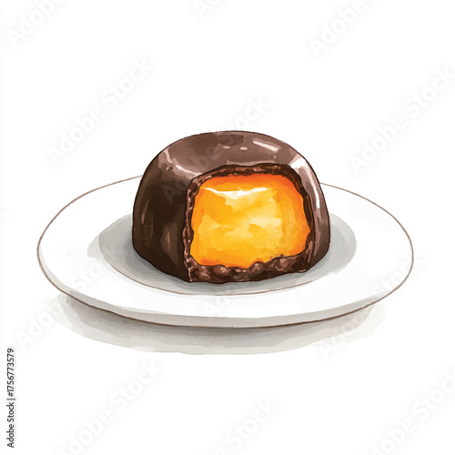 Delicious chocolatecovered orange confectionery tempting treat gourmet dessert exquisite confection mouthwatering dessert delightful treat.