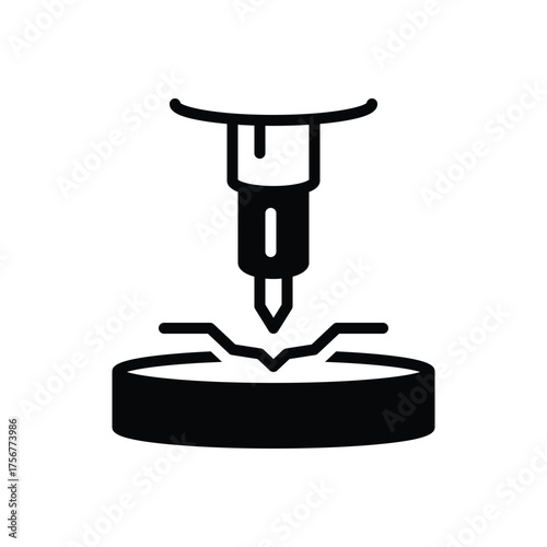 Black solid icon for fabrication tools