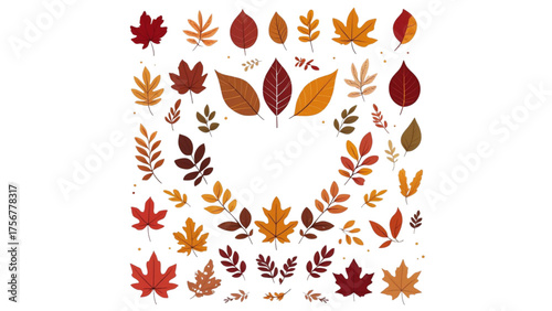 Autumn foliage arrangement vector illustration seasonal leaf design for fall season graphics and templates