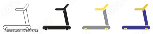 Treadmill icon set. Exercise, workout symbol, Healthy cardio concept, Vector illustration.