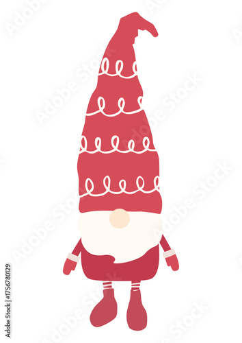 北欧の妖精トムテのクリスマス用ベクターイラスト