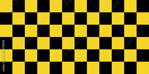 Yellow and black checkerboard pattern, a classic design often used for backgrounds, racing flags, or decorative purposes, providing a bold and eyecatching visual texture