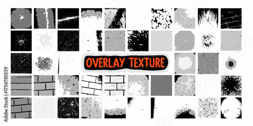 Collection of diverse grayscale abstract textures and patterns for graphic design overlays and backgrounds