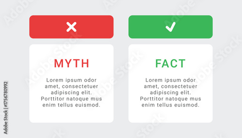 Myth vs Facts template design infographic table comparison