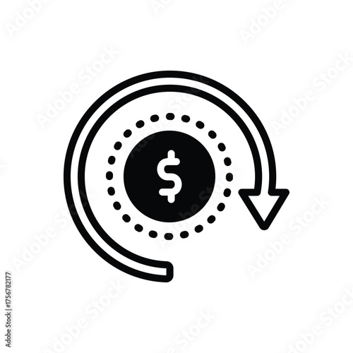 Black solid icon for cost reduction