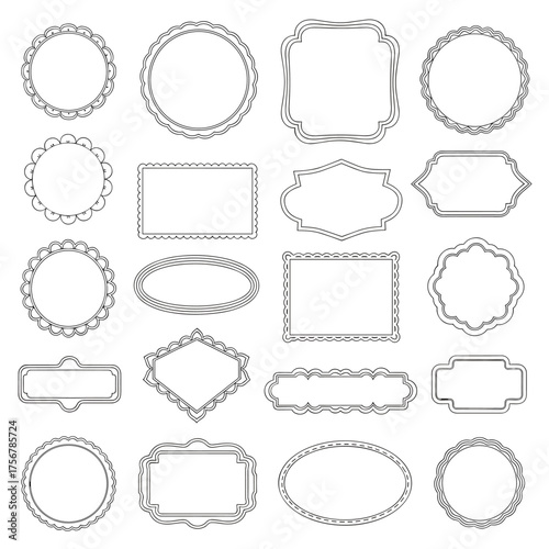 Collection of diverse decorative vintage border and frame designs for artistic projects