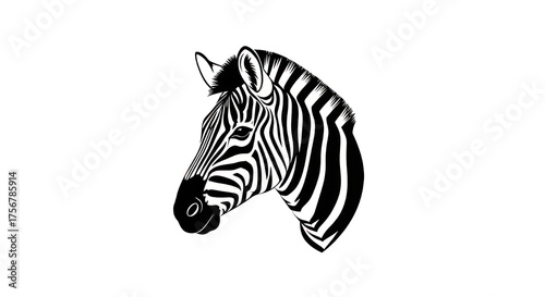 Wallpaper Mural Elegant zebra head illustration on transparent background for design projects Torontodigital.ca