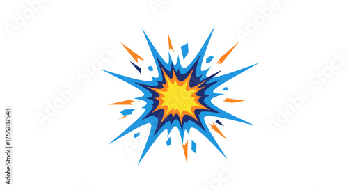 Explosive burst of color and light abstract starburst represents energy explosion cosmic event or creative spark isolated on white isolated on white background