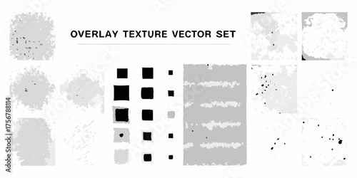 Collection of abstract grayscale overlay textures and graphic elements for design projects