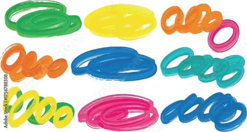 Vibrant colorful plastic hair clips arranged in a grid pattern for styling and fashion vector