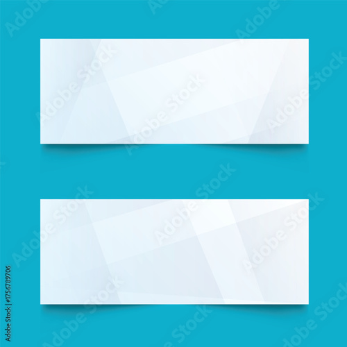 White background with abstract wave line set. White modern abstract wide banner with geometric shapes. 