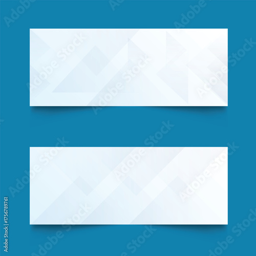 White background with abstract wave line set. White modern abstract wide banner with geometric shapes. 