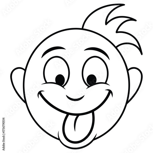 Quirky face sticking out tongue winking