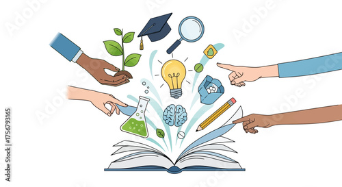 Unlocking Knowledge Diverse Hands Nurturing Learning Through an Open Book of Discovery