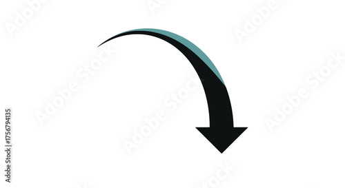 Directional Arrow Icon with Curved Tail