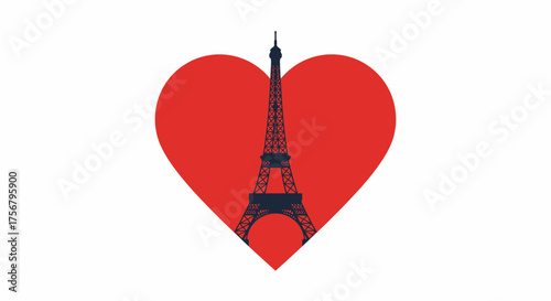 Symbolic paris heart eiffel tower love romance iconic landmark romantic travel destination iconic parisian attraction celebration culture tourism isolated on white background