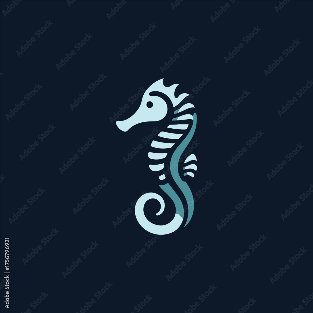Naklejka premium Majestic Seahorse Logo