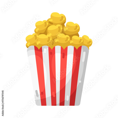 Illustration of Striped Popcorn Bucket