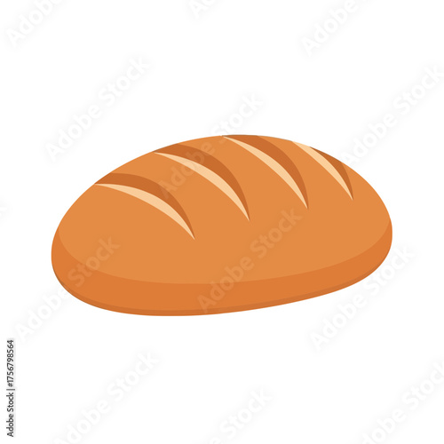 Isolated loaf of bread on white background