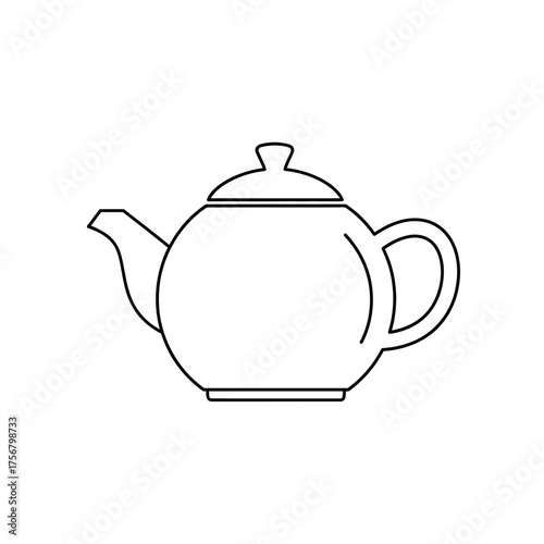 Outlined teapot isolated minimalist illustration