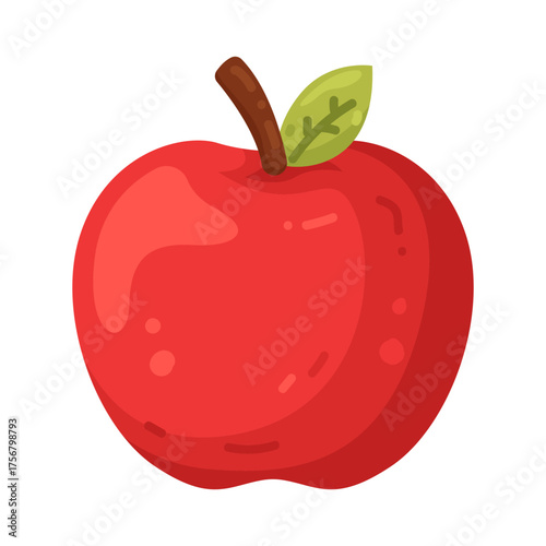 Illustration of Ripe Red Apple