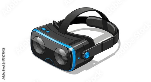 Exploring new dimensions with a modern virtual reality headset, an immersive gadget for futuristic gaming and digital simulation
