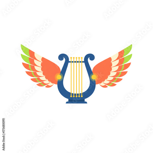 harp with wings
