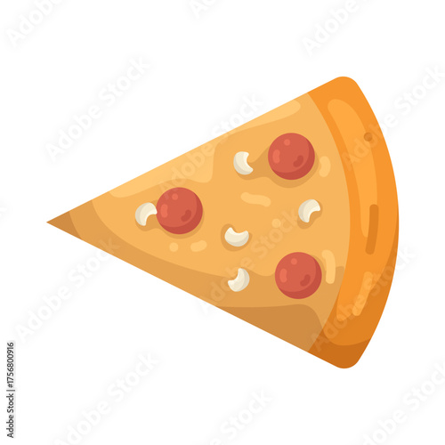 Illustration of Slice of Pepperoni Pizza