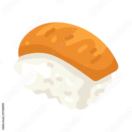 Illustration of Salmon Nigiri Sushi 