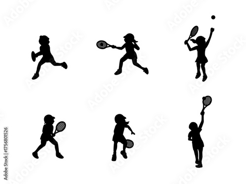 Wallpaper Mural テニス女子選手シルエット Torontodigital.ca