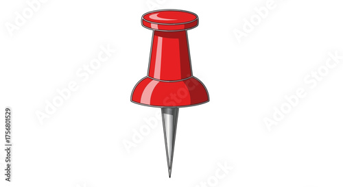 Vibrant Red Pushpin for Office and Craft Projects.