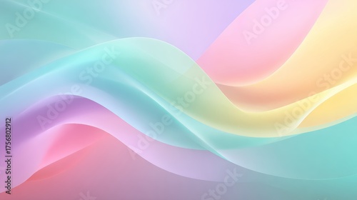 Abstract Pastel Wave Background: Soft, Dreamy, and Serene Gradient Design