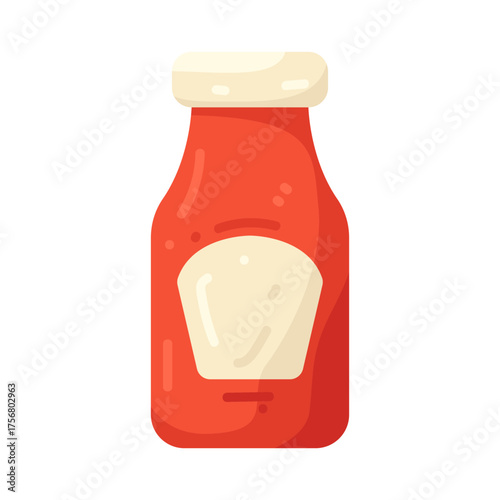 Illustration of a Bottle of Ketchup
