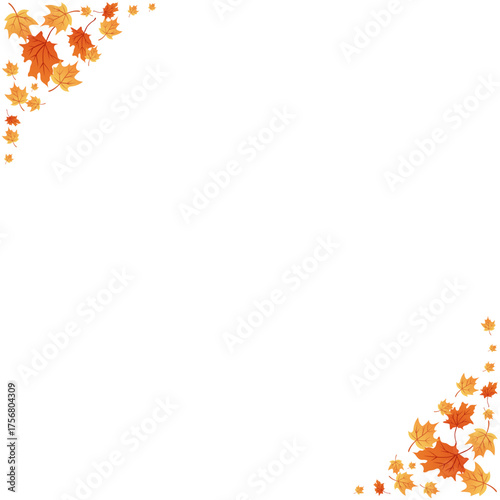 Autumn Maple Leaf Corner Border Background