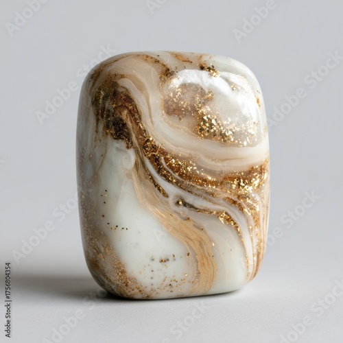 Beautiful Abstract Marble Stone with Gold Glittering Details