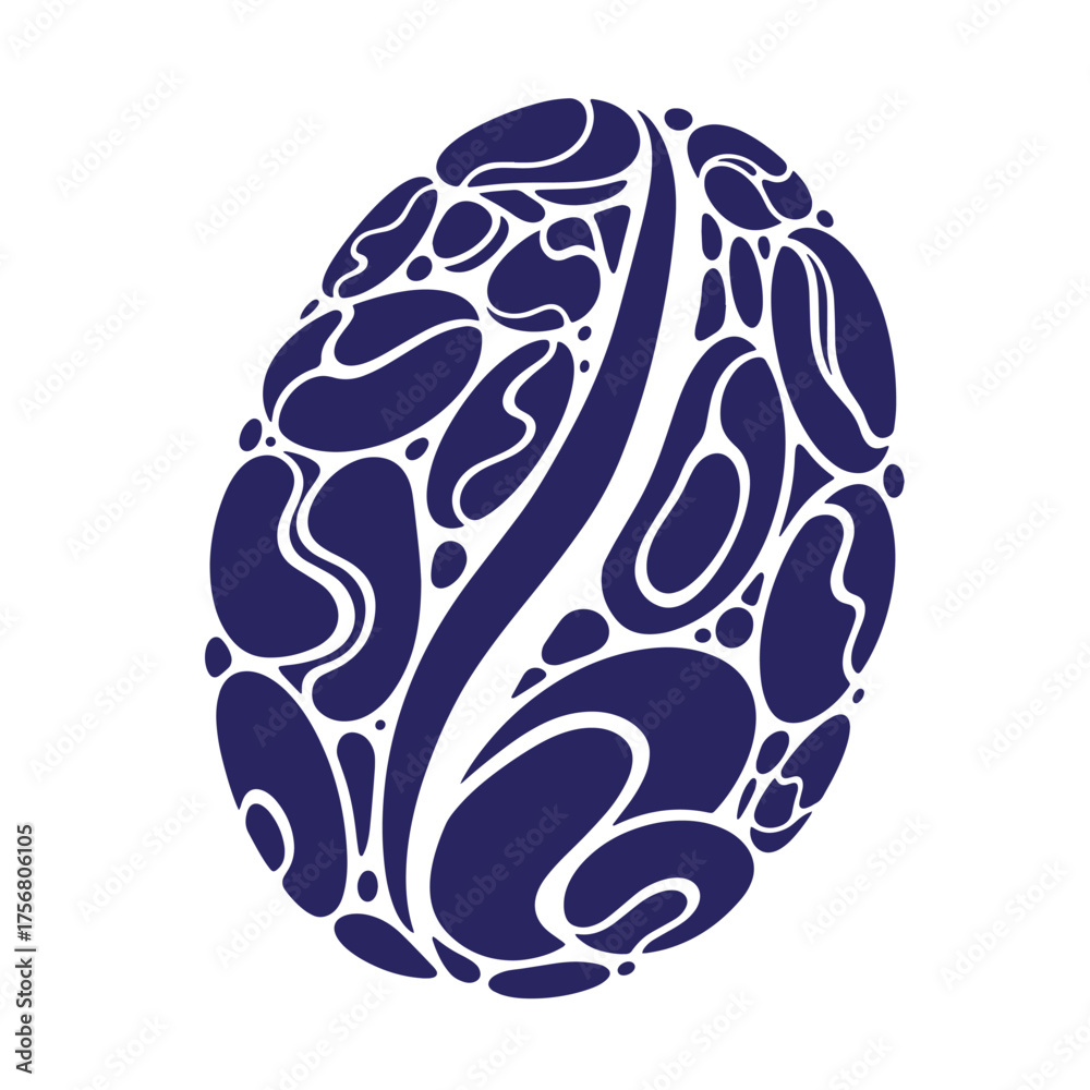 Obraz premium Creative vector illustration of a stylized coffee bean with an abstract organic design