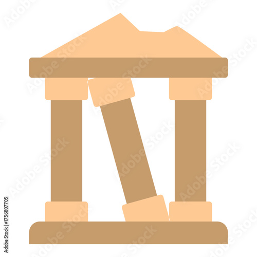 Ancient Ruins Vector Flat Icon Design