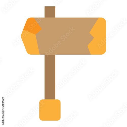 Hammer Stone Vector Flat Icon Design